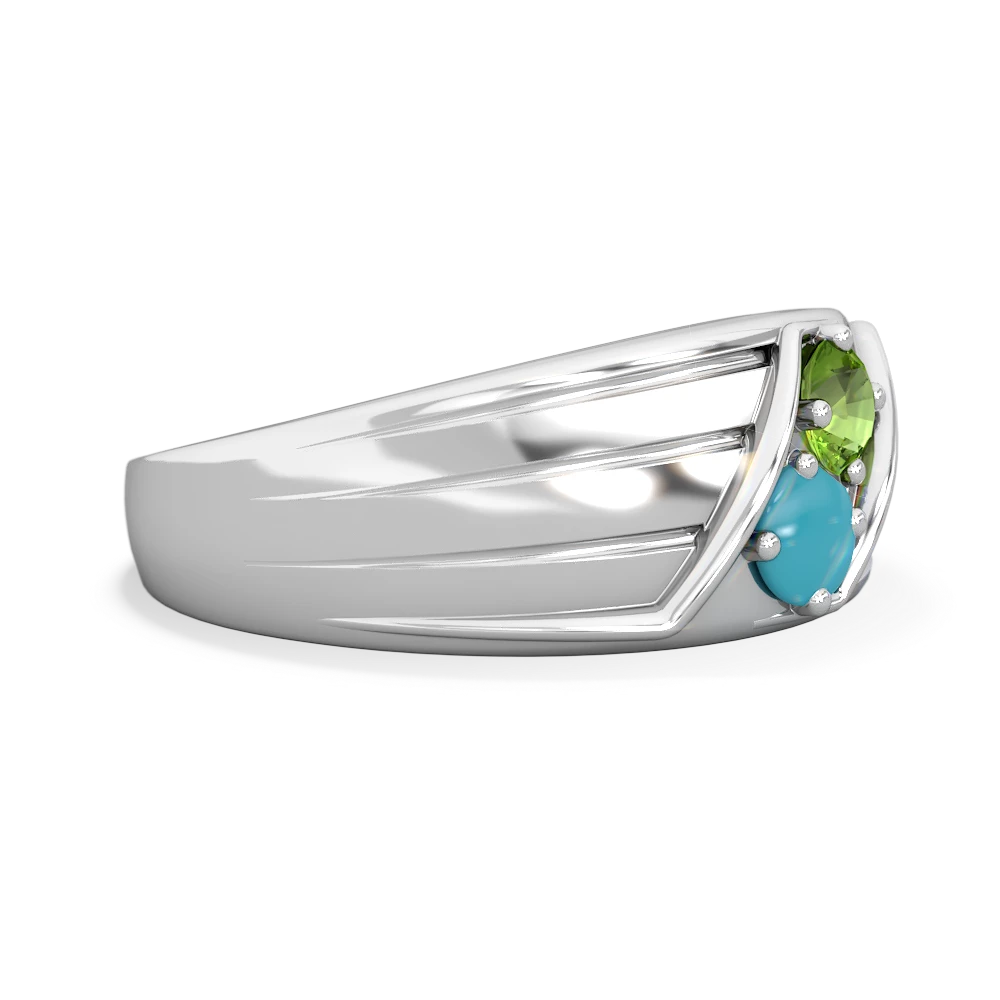 Peridot Men's Streamline 14K White Gold ring R0460