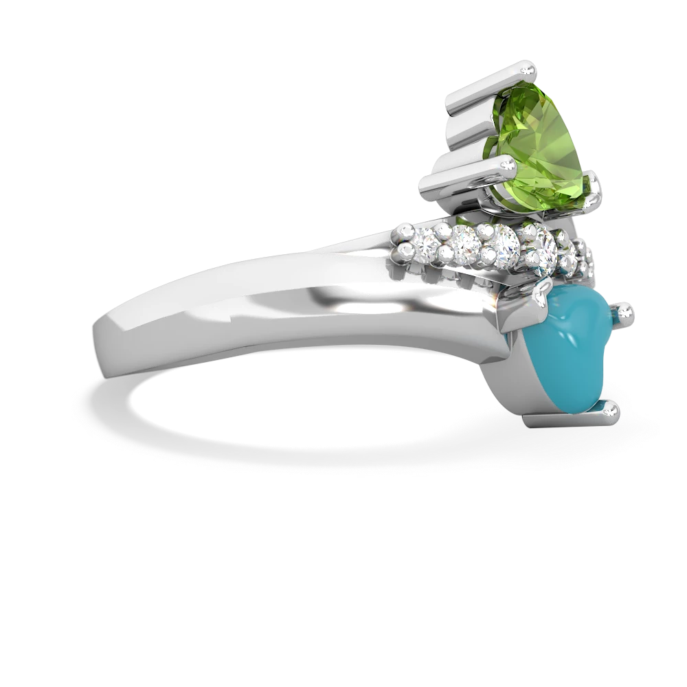 Peridot Heart To Heart 14K White Gold ring R2064