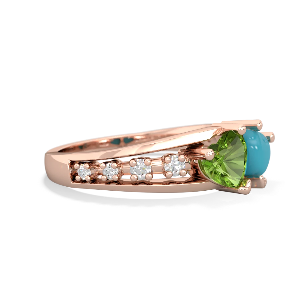 Peridot Heart To Heart 14K Rose Gold ring R3342