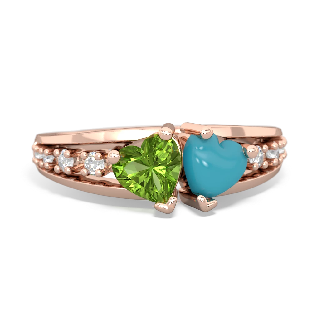 Peridot Heart To Heart 14K Rose Gold ring R3342