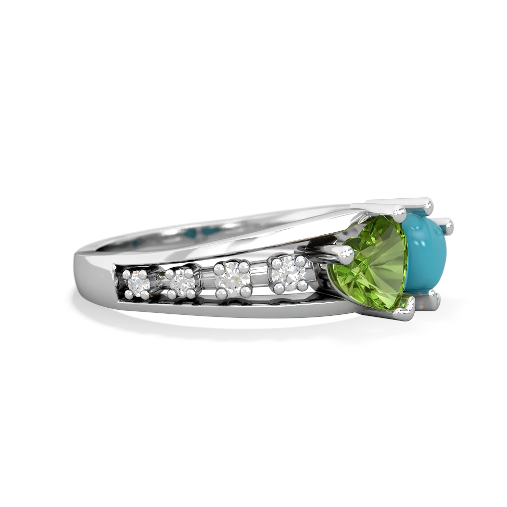 Peridot Heart To Heart 14K White Gold ring R3342