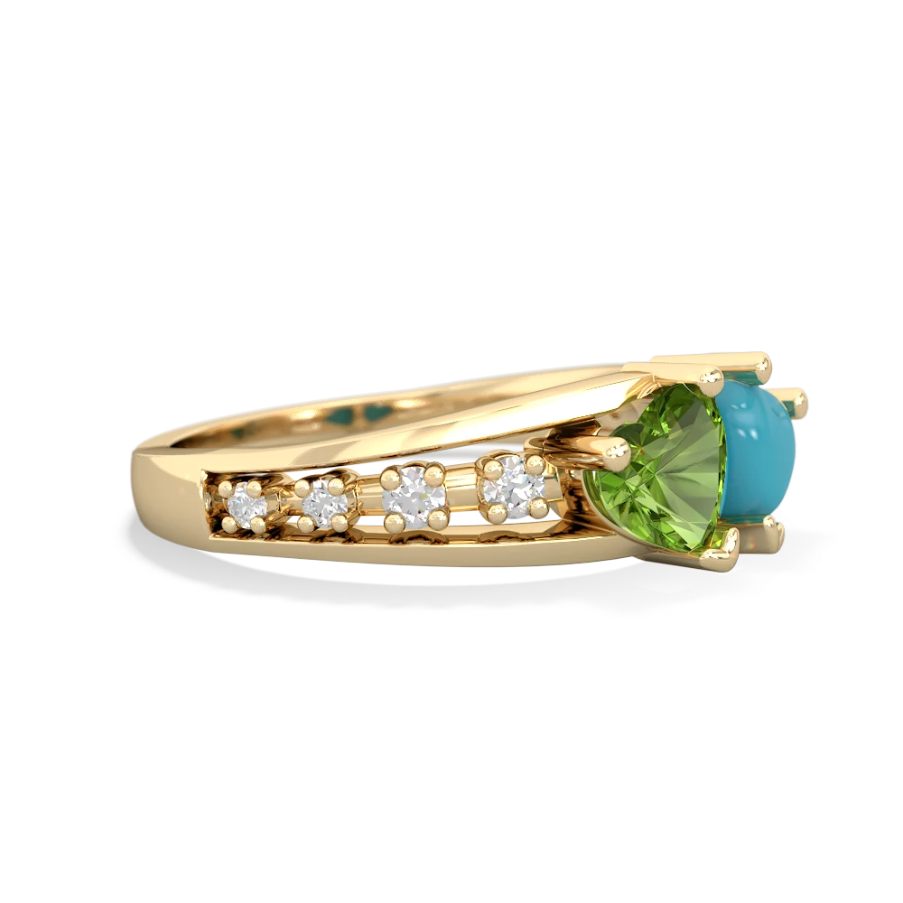 Peridot Heart To Heart 14K Yellow Gold ring R3342