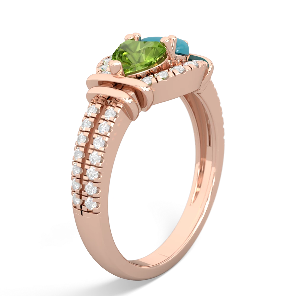 Peridot Art-Deco Keepsake 14K Rose Gold ring R5630