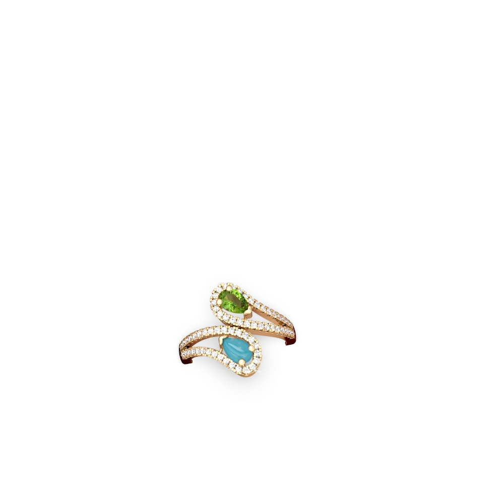 Peridot Diamond Dazzler 14K Yellow Gold ring R3000