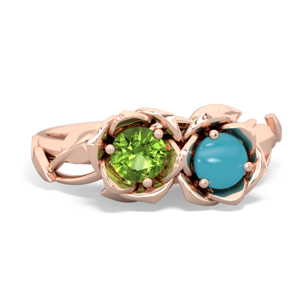 Peridot Rose Garden 14K Rose Gold ring R5510