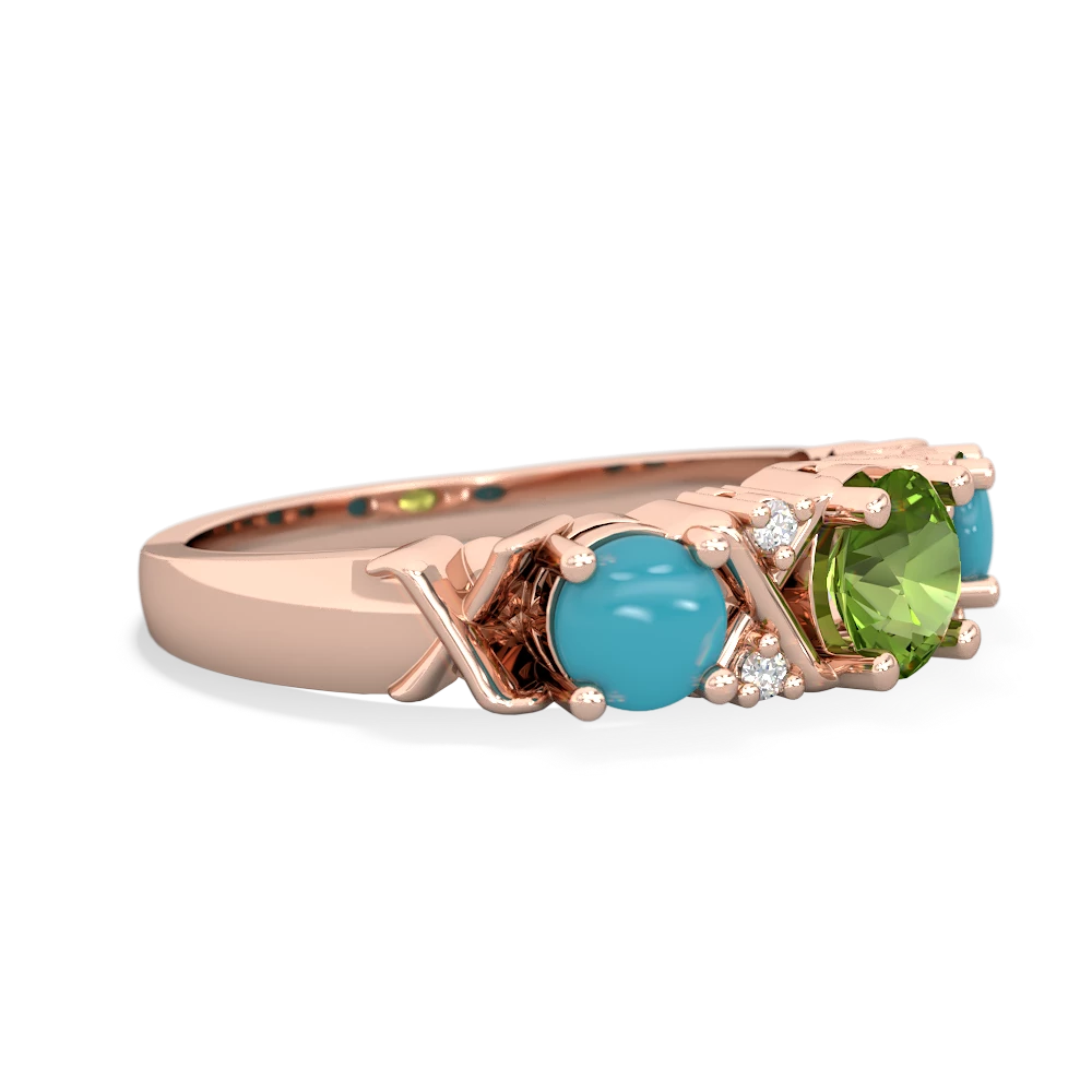 Peridot Hugs And Kisses 14K Rose Gold ring R5016