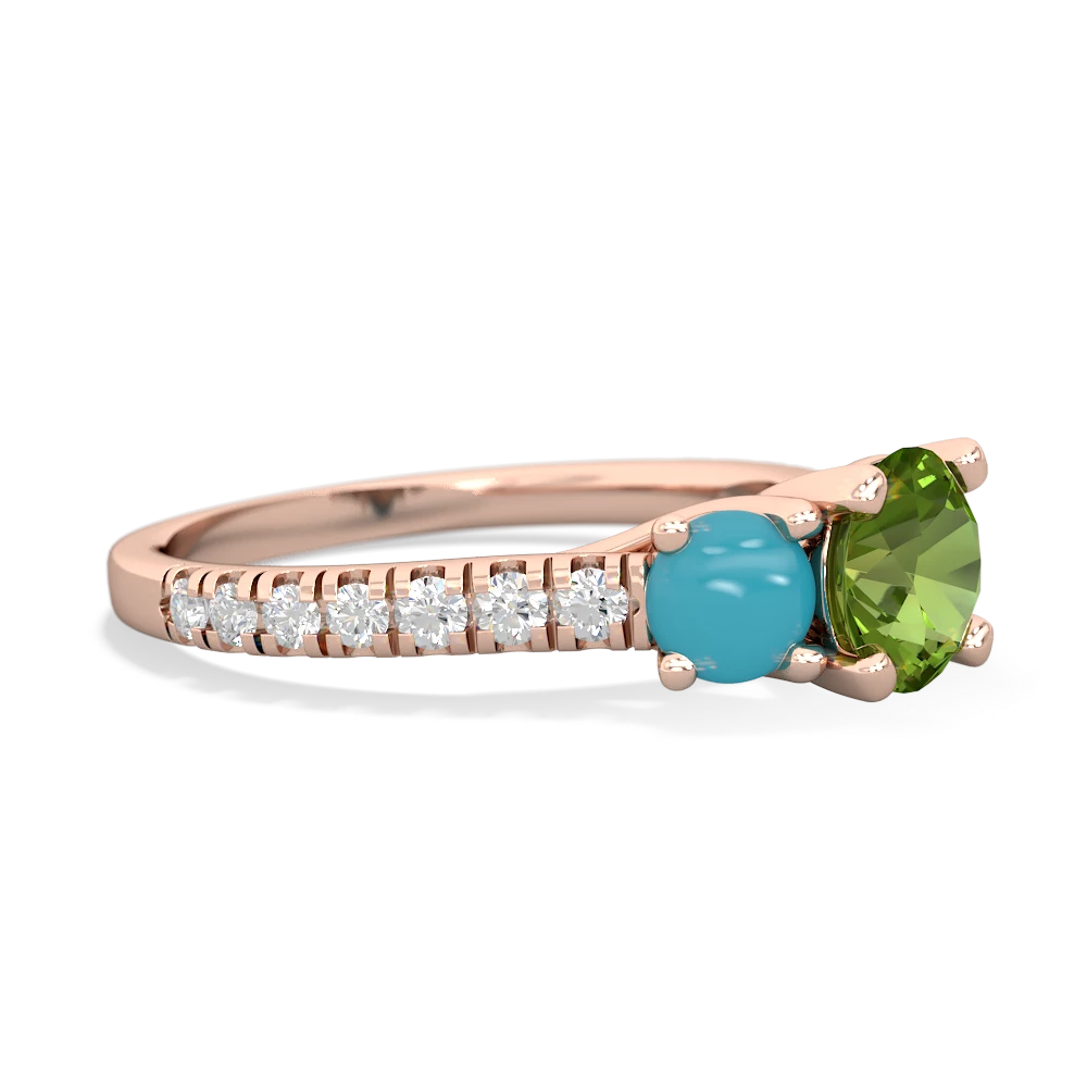 Peridot Pave Trellis 14K Rose Gold ring R5500