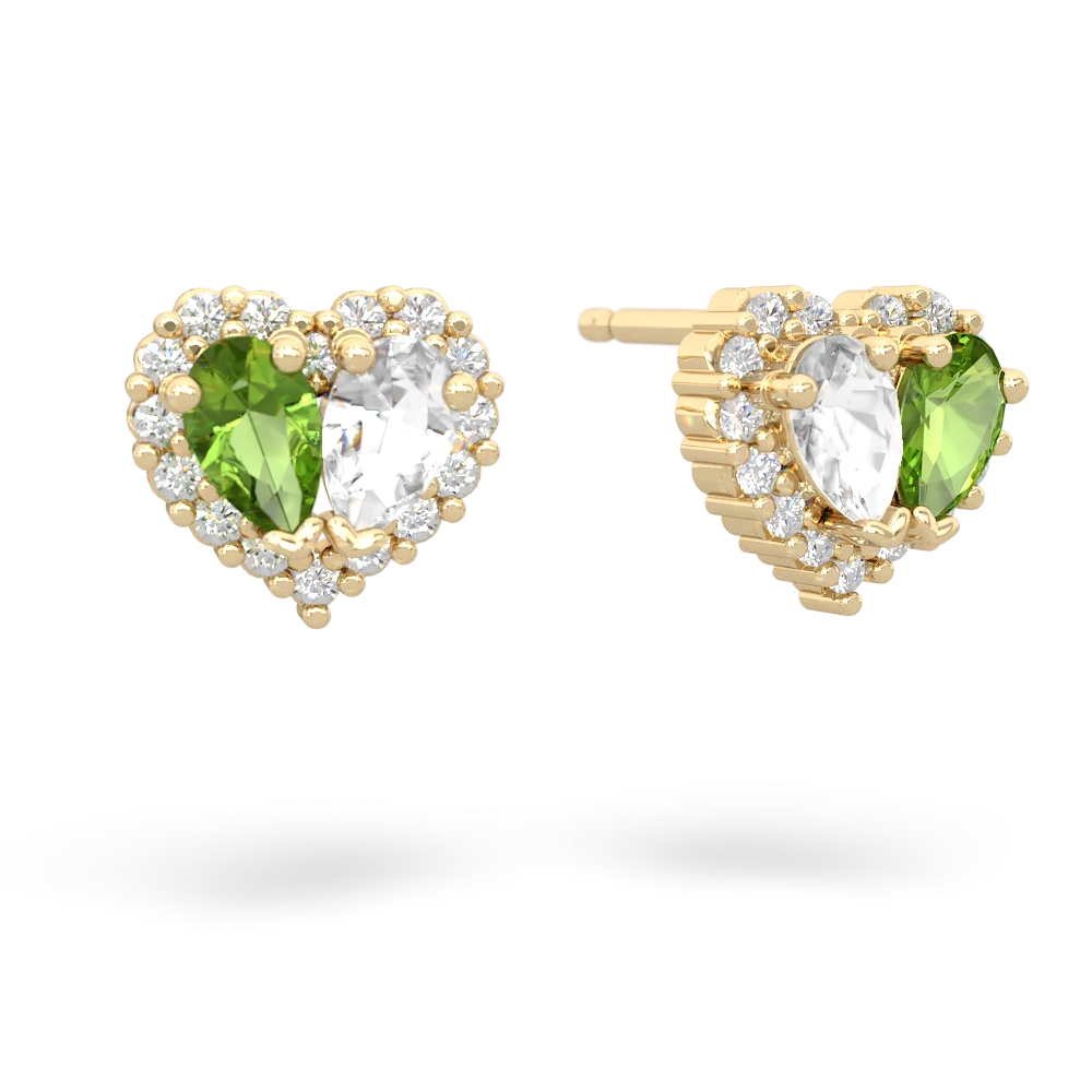 Peridot Halo 14K Yellow Gold earrings E7008