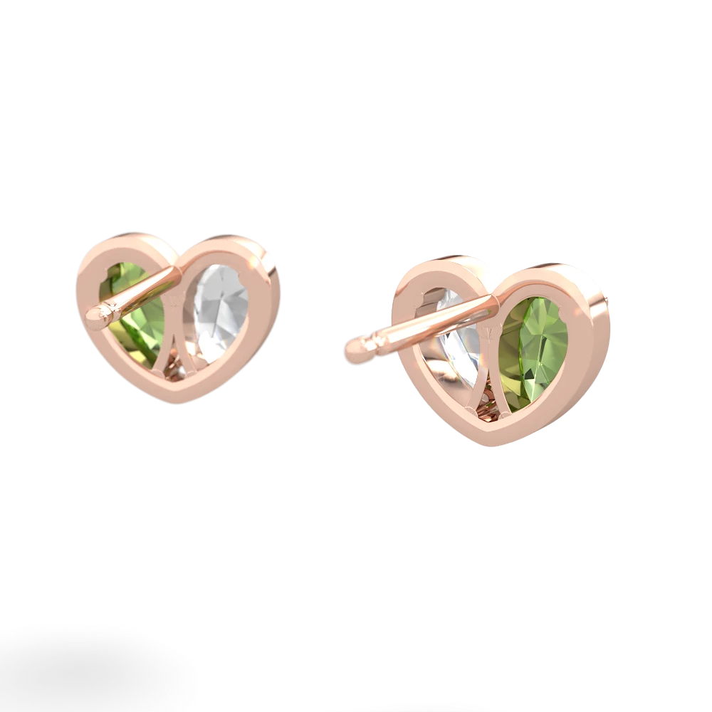 Peridot 'Our Heart' 14K Rose Gold earrings E5072