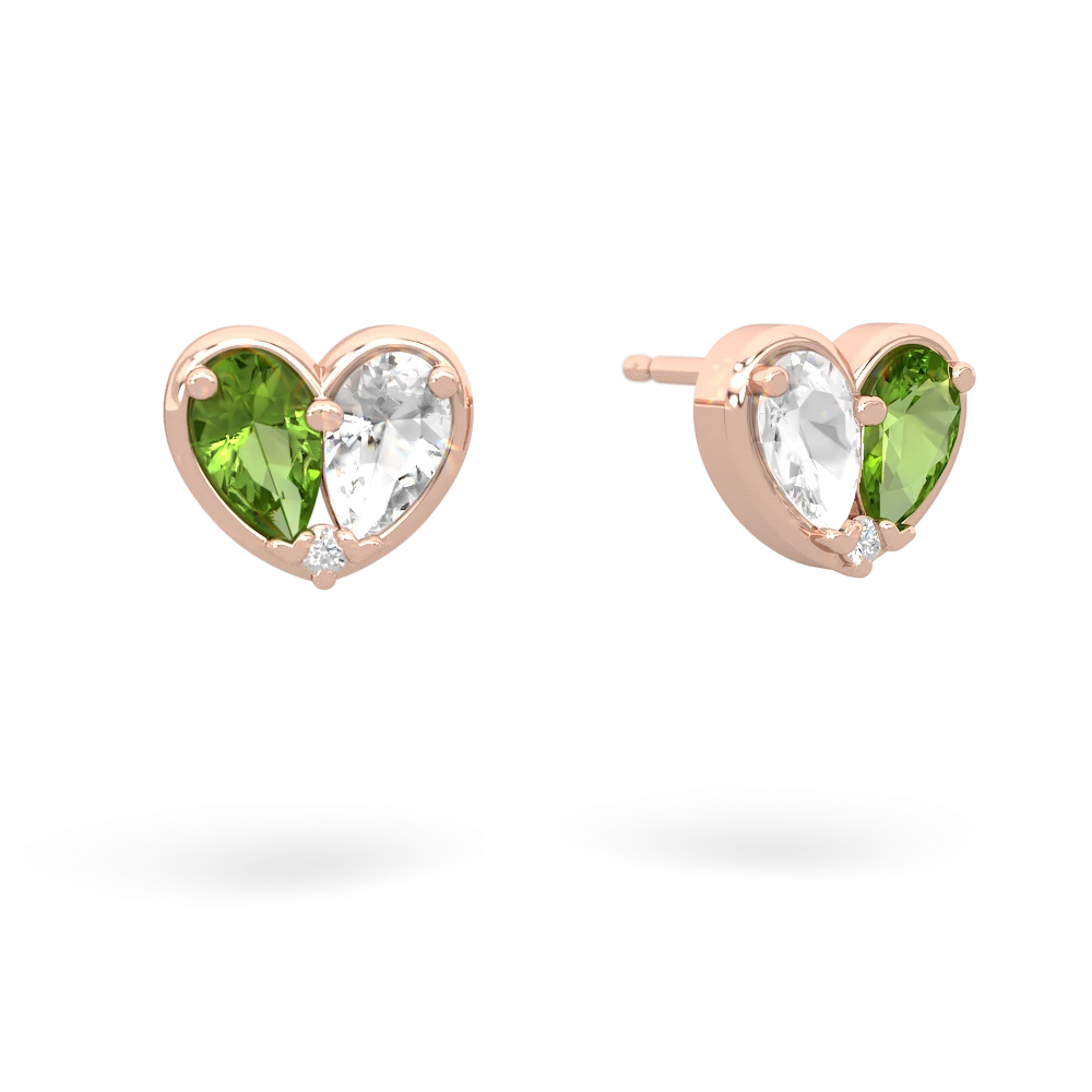 Peridot 'Our Heart' 14K Rose Gold earrings E5072