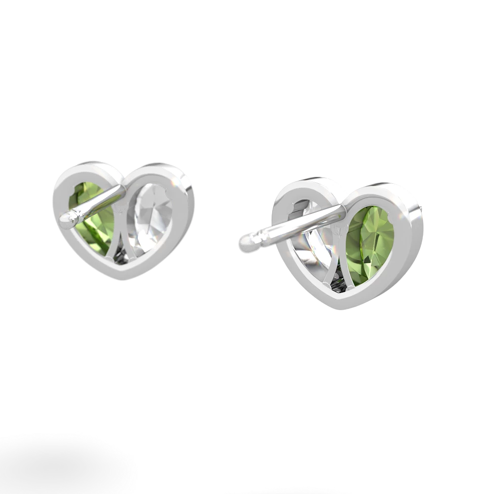 Peridot 'Our Heart' 14K White Gold earrings E5072