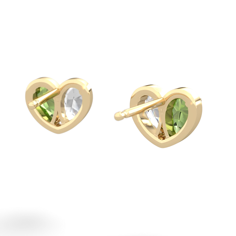 Peridot 'Our Heart' 14K Yellow Gold earrings E5072