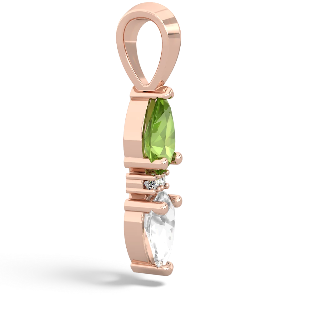 Peridot Bowtie Drop 14K Rose Gold pendant P0865