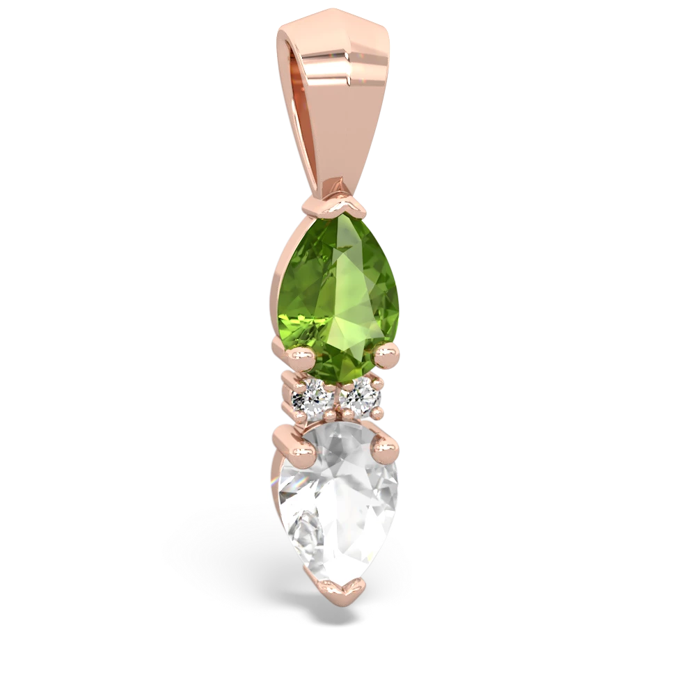 Peridot Bowtie Drop 14K Rose Gold pendant P0865