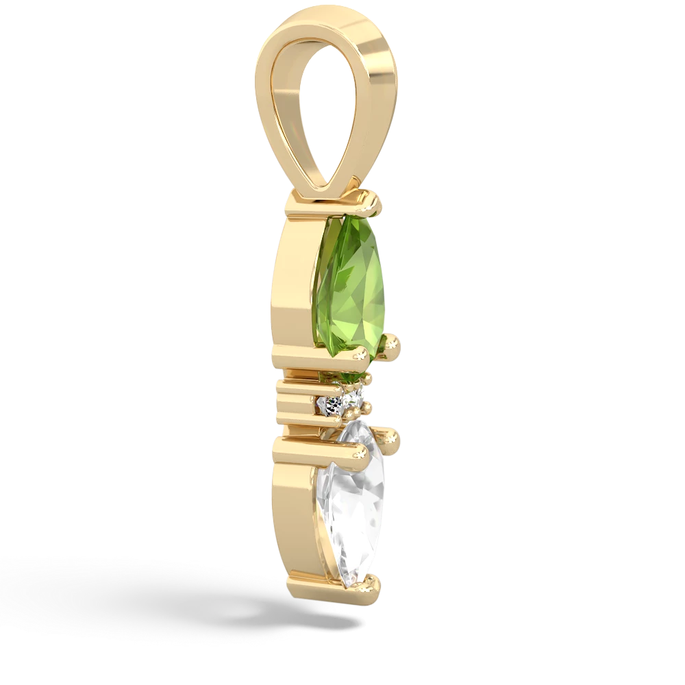 Peridot Bowtie Drop 14K Yellow Gold pendant P0865