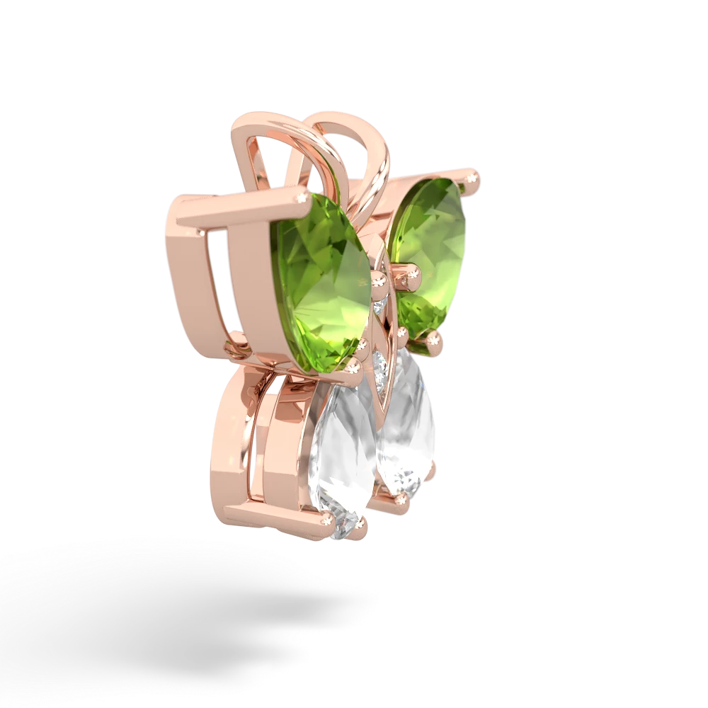 Peridot Butterfly 14K Rose Gold pendant P2215