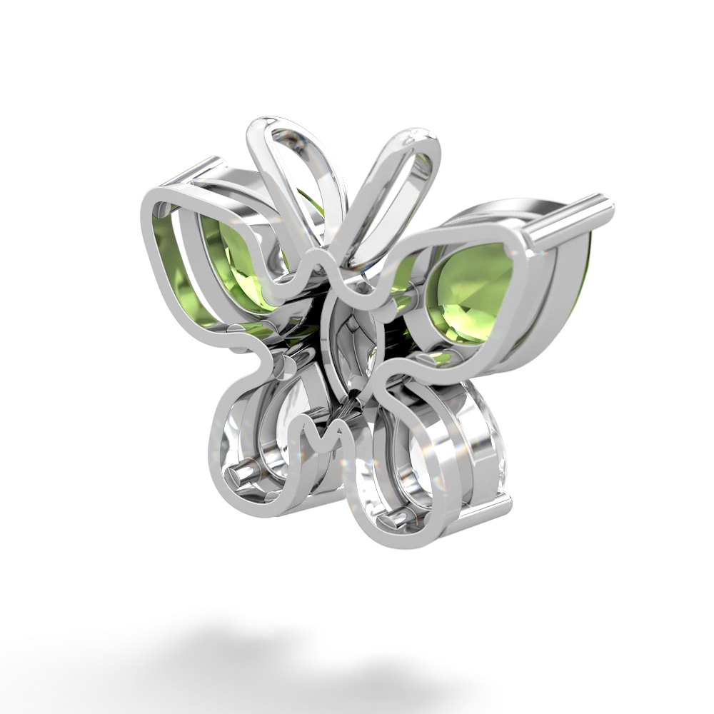 Peridot Butterfly 14K White Gold pendant P2215