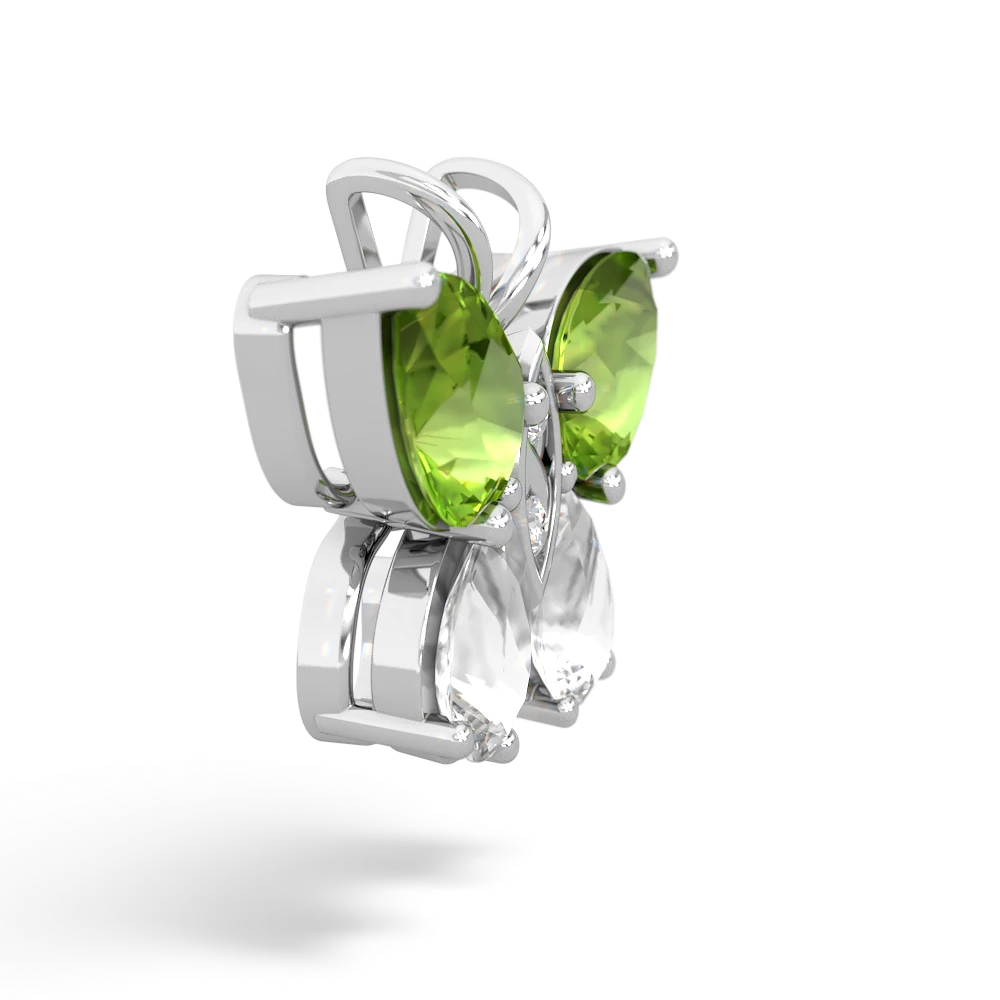 Peridot Butterfly 14K White Gold pendant P2215