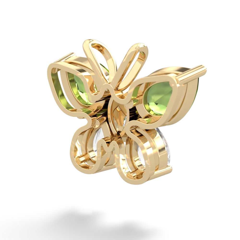 Peridot Butterfly 14K Yellow Gold pendant P2215