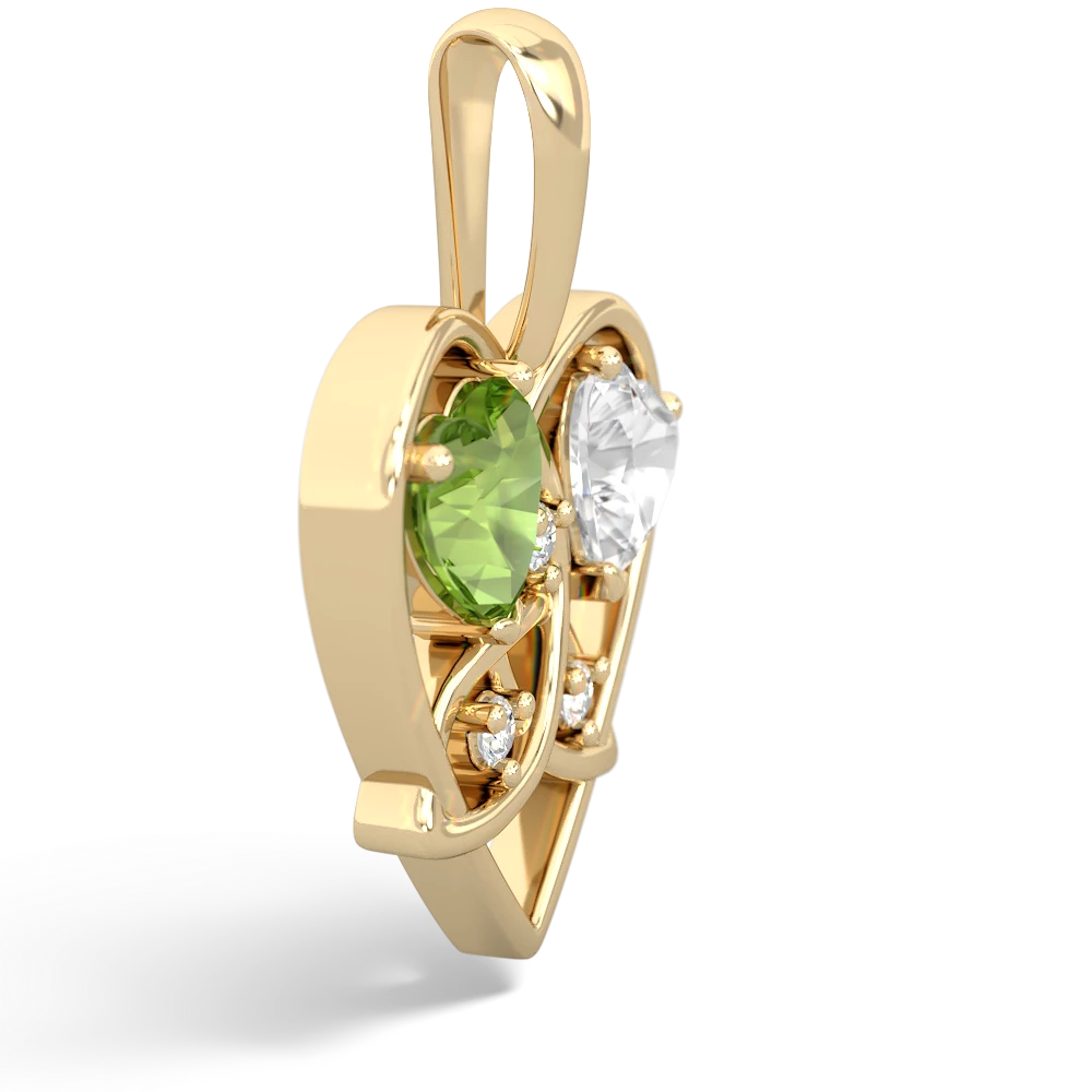 Peridot Celtic Trinity Heart 14K Yellow Gold pendant P5331