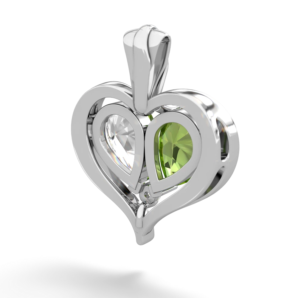 Peridot Two Become One 14K White Gold pendant P5330