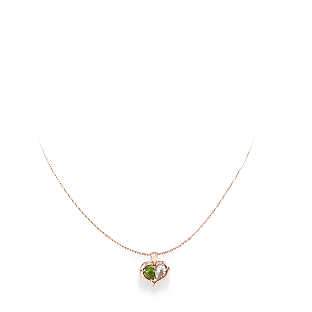 Peridot Two Become One 14K Rose Gold pendant P5330