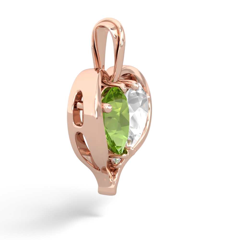 Peridot Two Become One 14K Rose Gold pendant P5330