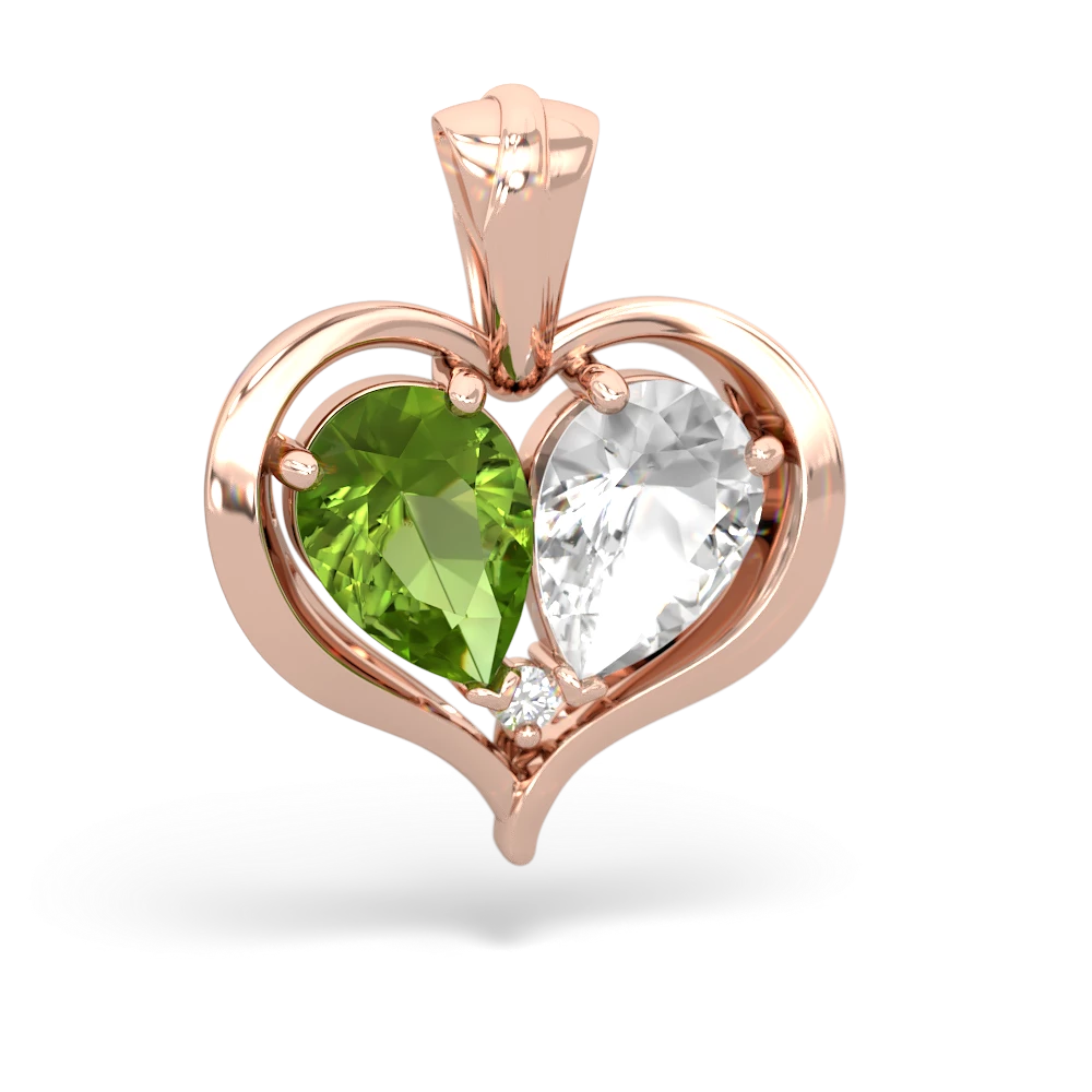 Peridot Two Become One 14K Rose Gold pendant P5330