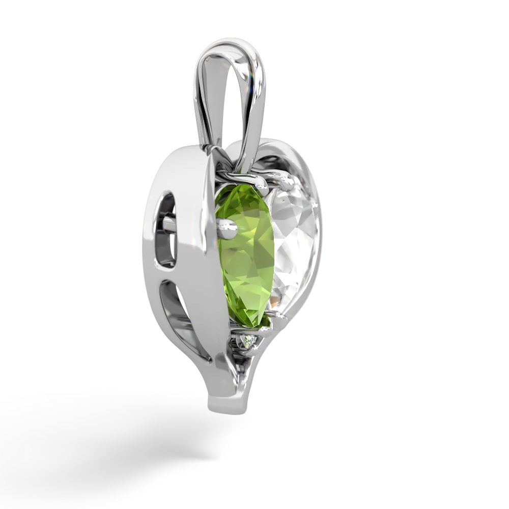 Peridot Two Become One 14K White Gold pendant P5330