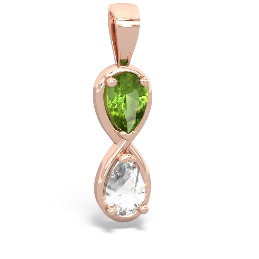 Peridot Infinity 14K Rose Gold pendant P5050