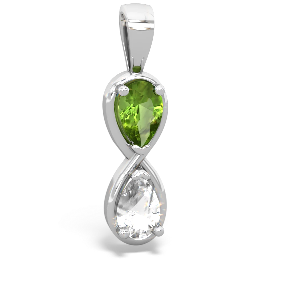 Peridot Infinity 14K White Gold pendant P5050