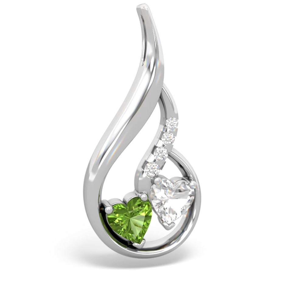 Peridot Keepsake Curves 14K White Gold pendant P5450