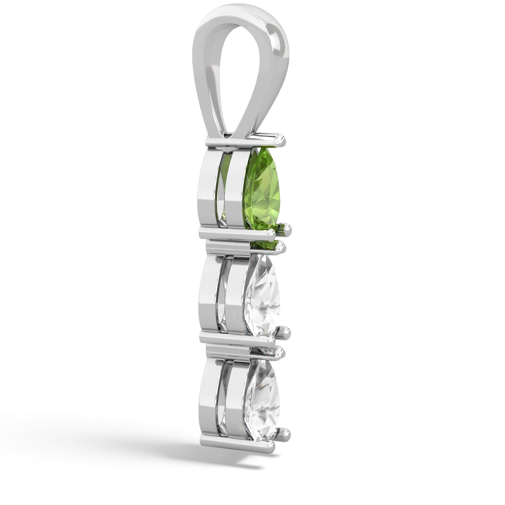 Peridot Dew Drops 14K White Gold pendant P2251