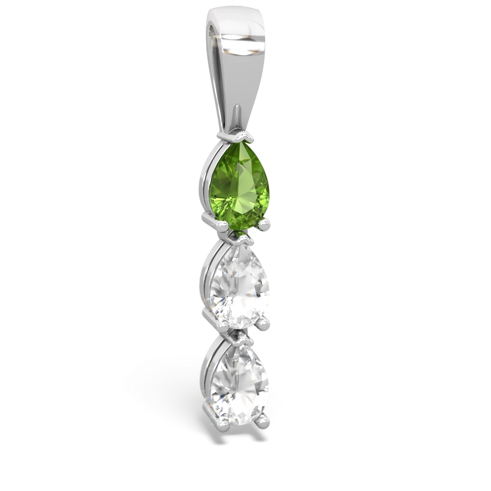 Peridot Dew Drops 14K White Gold pendant P2251