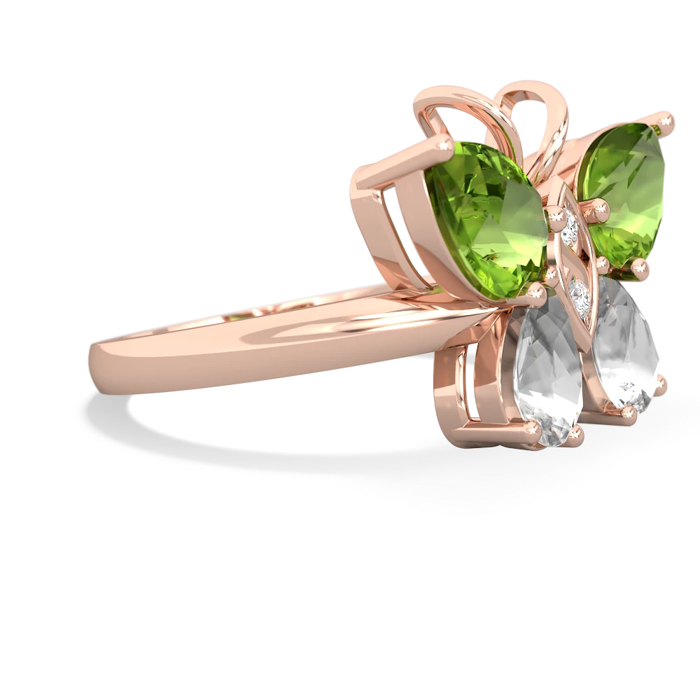 Peridot Butterfly 14K Rose Gold ring R2215