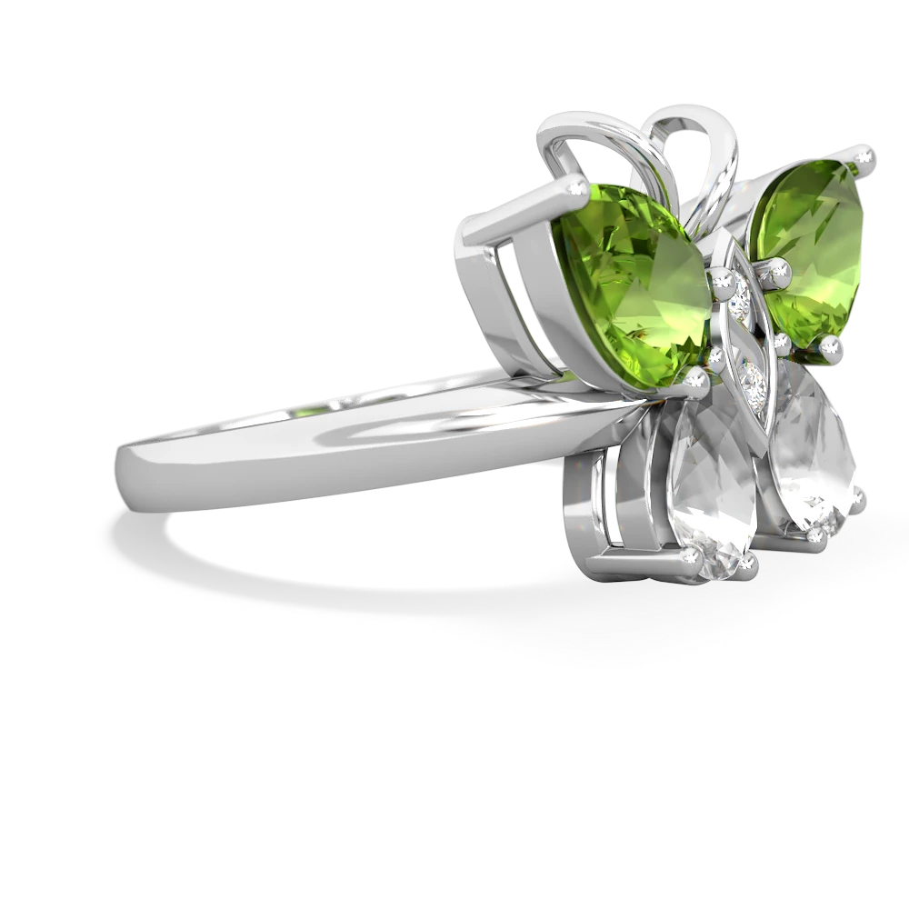 Peridot Butterfly 14K White Gold ring R2215