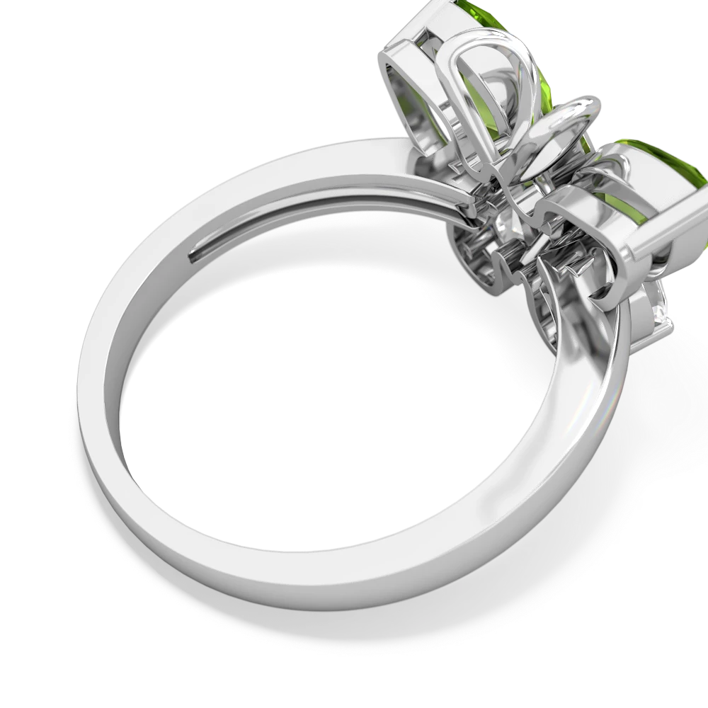 Peridot Butterfly 14K White Gold ring R2215