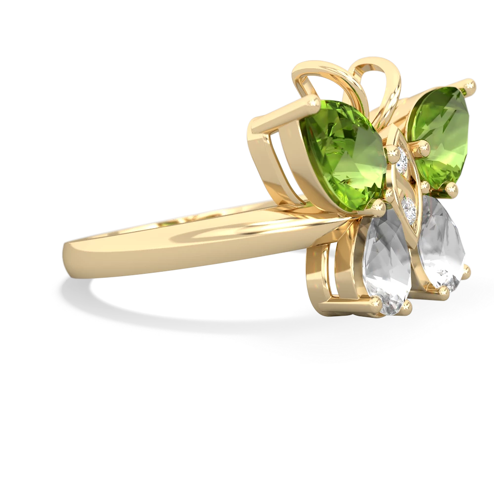 Peridot Butterfly 14K Yellow Gold ring R2215