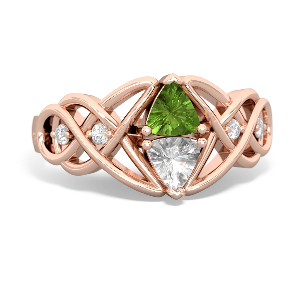 Peridot Keepsake Celtic Knot 14K Rose Gold ring R5300