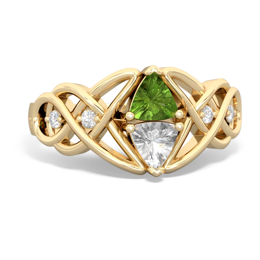 Peridot Keepsake Celtic Knot 14K Yellow Gold ring R5300