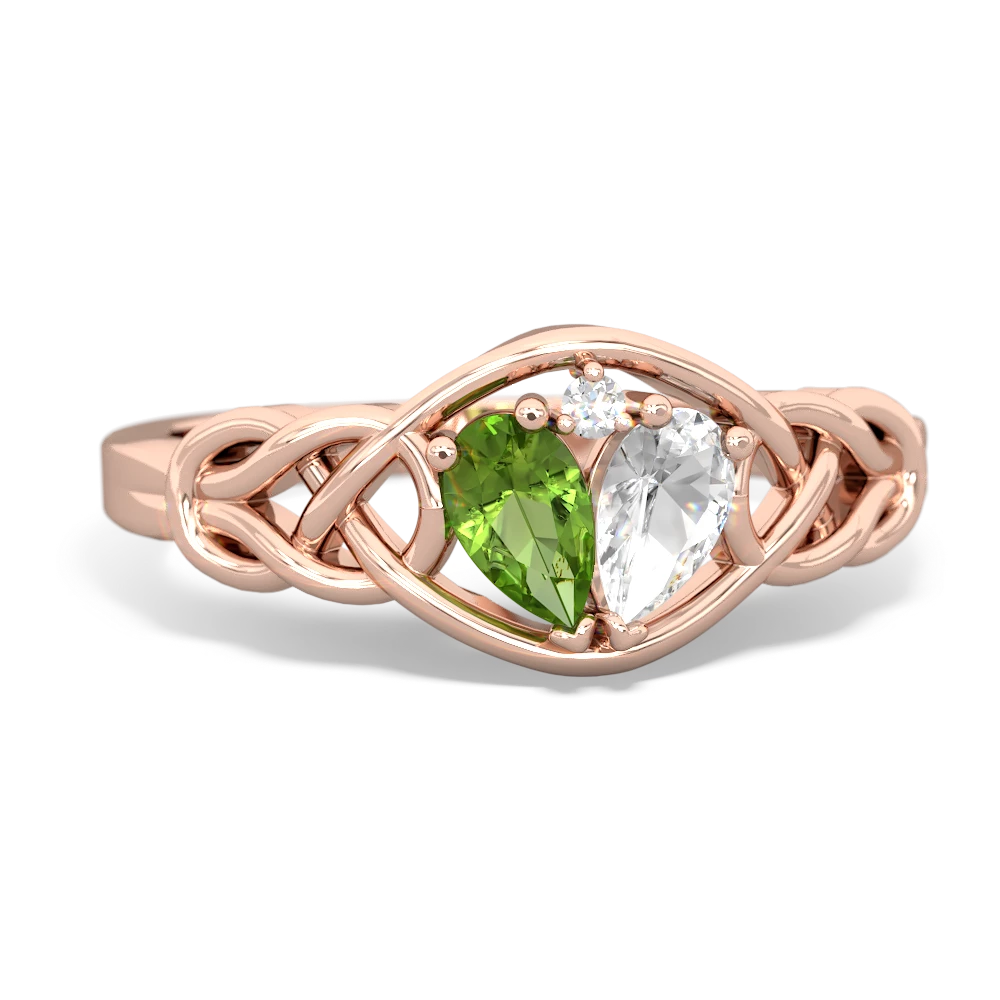 Peridot Celtic Love Knot 14K Rose Gold ring R5420