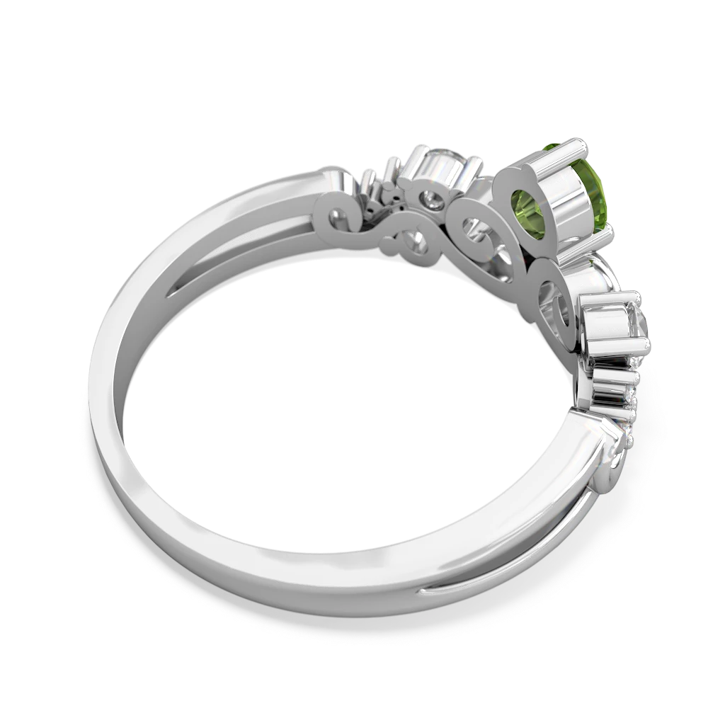 Peridot Crown Keepsake 14K White Gold ring R5740