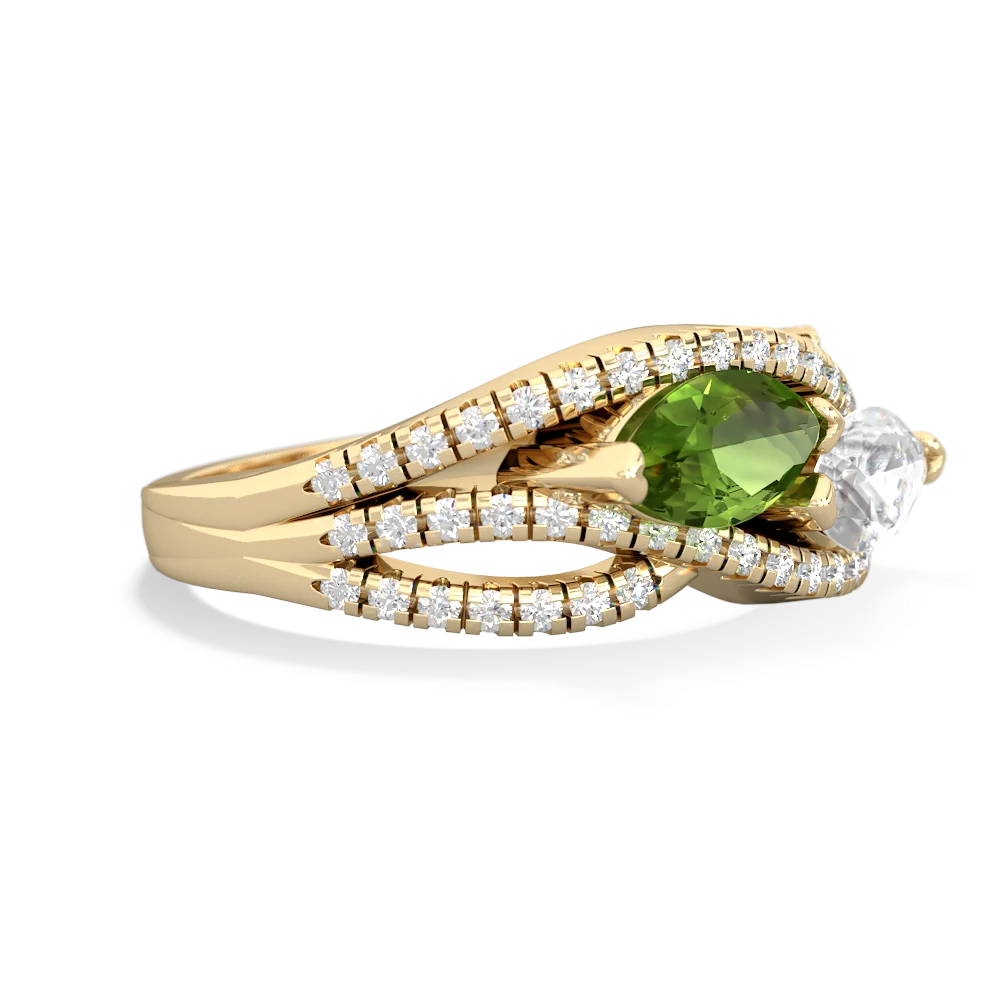 Peridot Diamond Rivers 14K Yellow Gold ring R3070