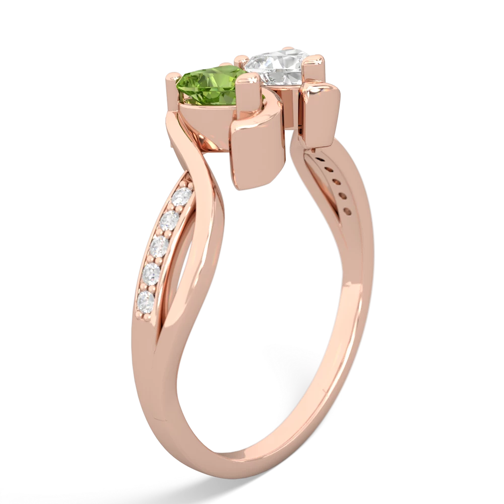 Peridot Side By Side 14K Rose Gold ring R3090