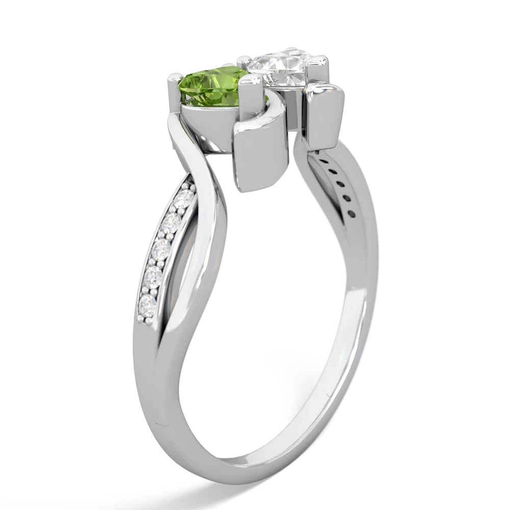 Peridot Side By Side 14K White Gold ring R3090