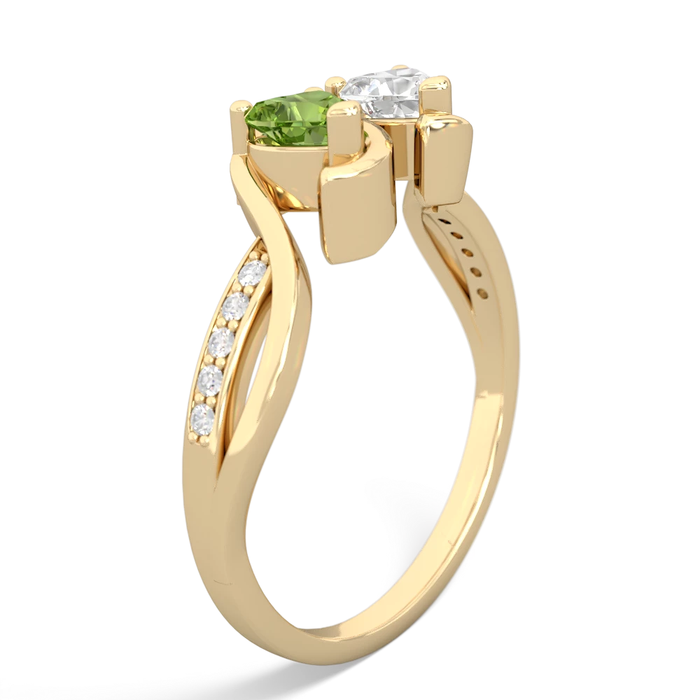 Peridot Side By Side 14K Yellow Gold ring R3090