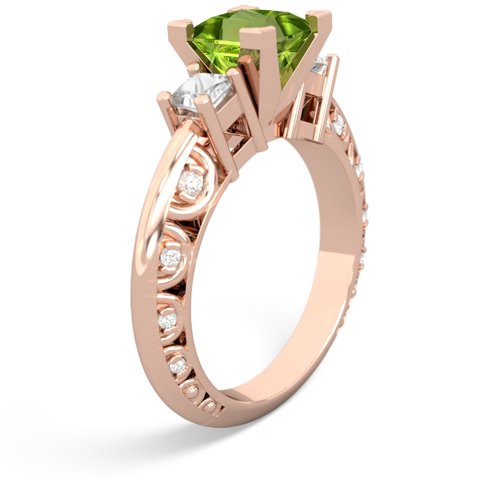 Peridot Eternal Embrace Engagement 14K Rose Gold ring C2001