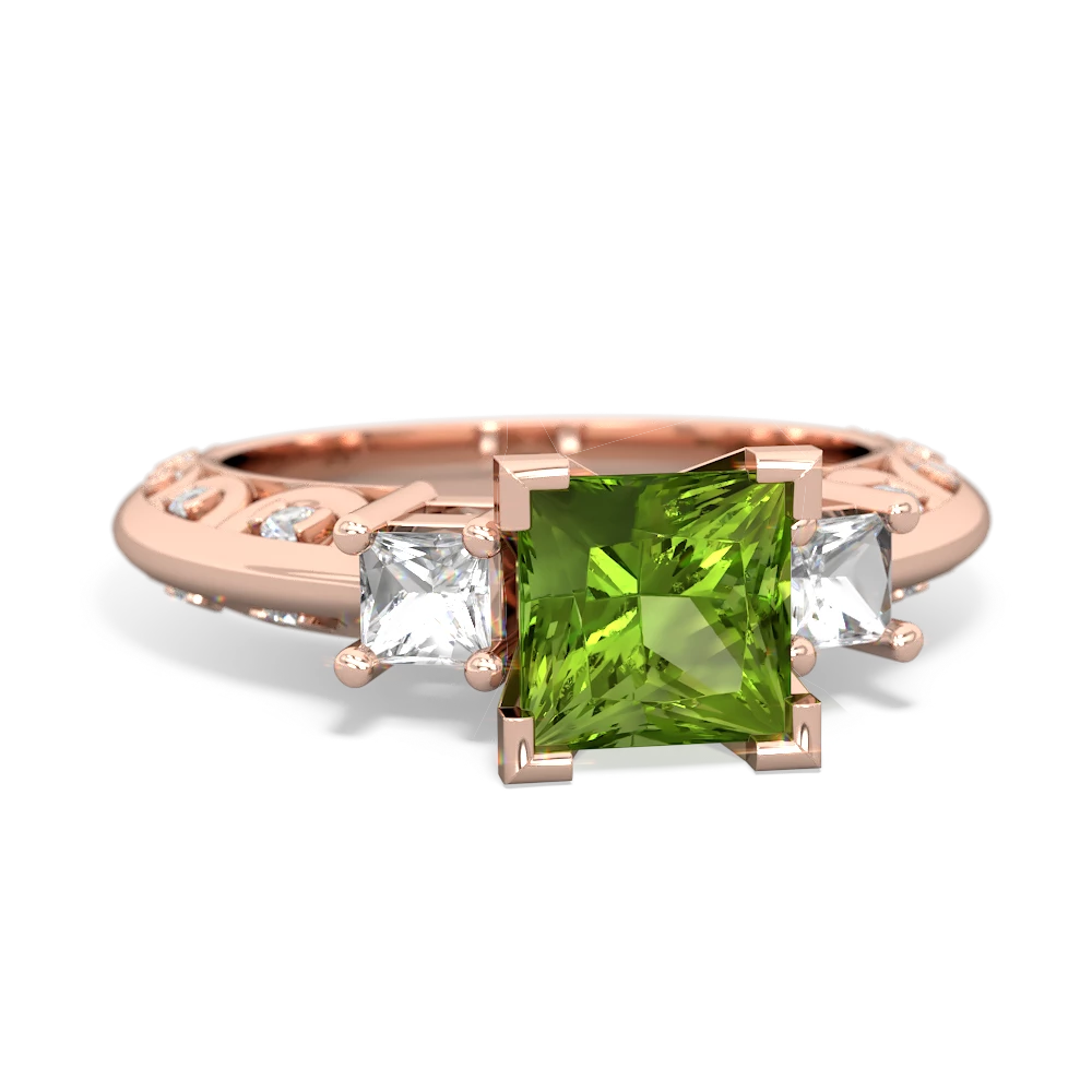 Peridot Eternal Embrace Engagement 14K Rose Gold ring C2001