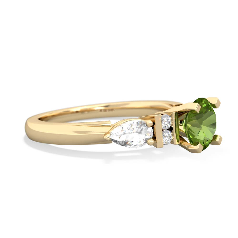 Peridot 6Mm Round Eternal Embrace Engagement 14K Yellow Gold ring R2005