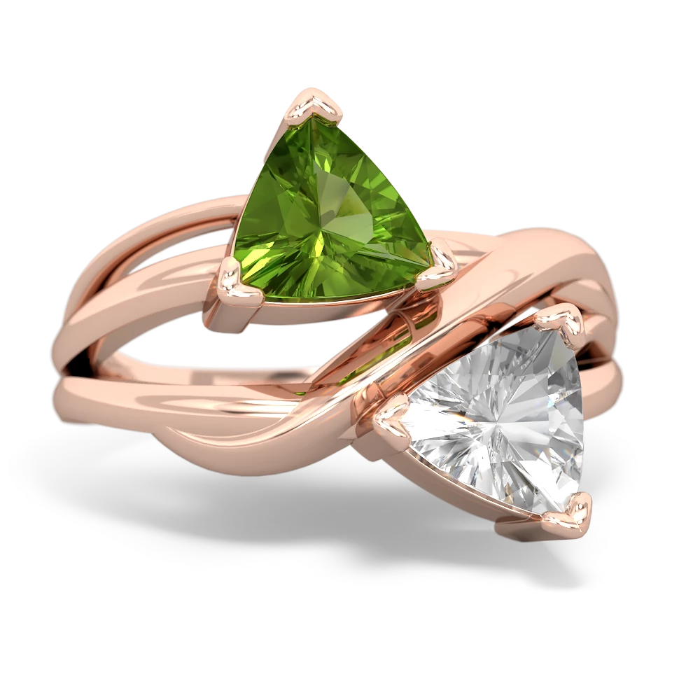 Peridot Split Band Swirl 14K Rose Gold ring R2341